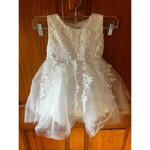 Elegant White Lace Kids Formal Dress